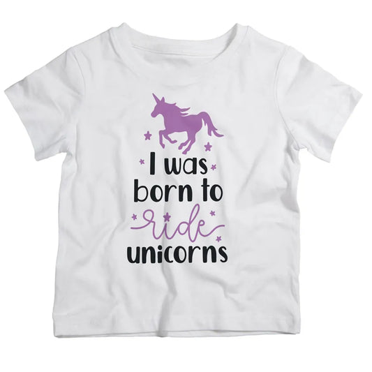 Born To Ride Unicorns T-Shirt (3-4 Years) - 73% Discount