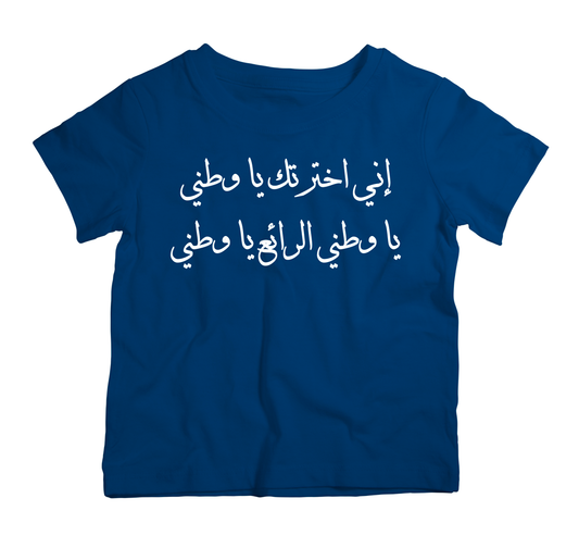 I chose my country, Palestinian Navy Cotton T-Shirt