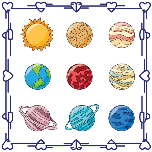 Waterproof Space Solar System Stickers