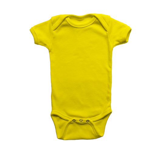 Plain Yellow Cotton Baby Onesie