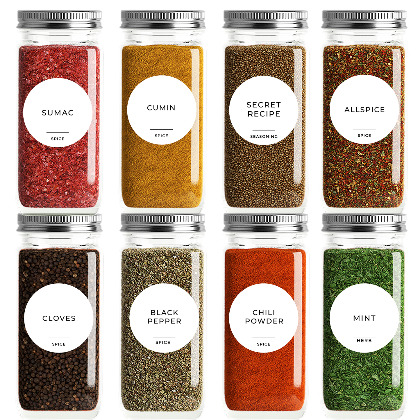 160 round waterproof spice jar labels kitchen organization UAE