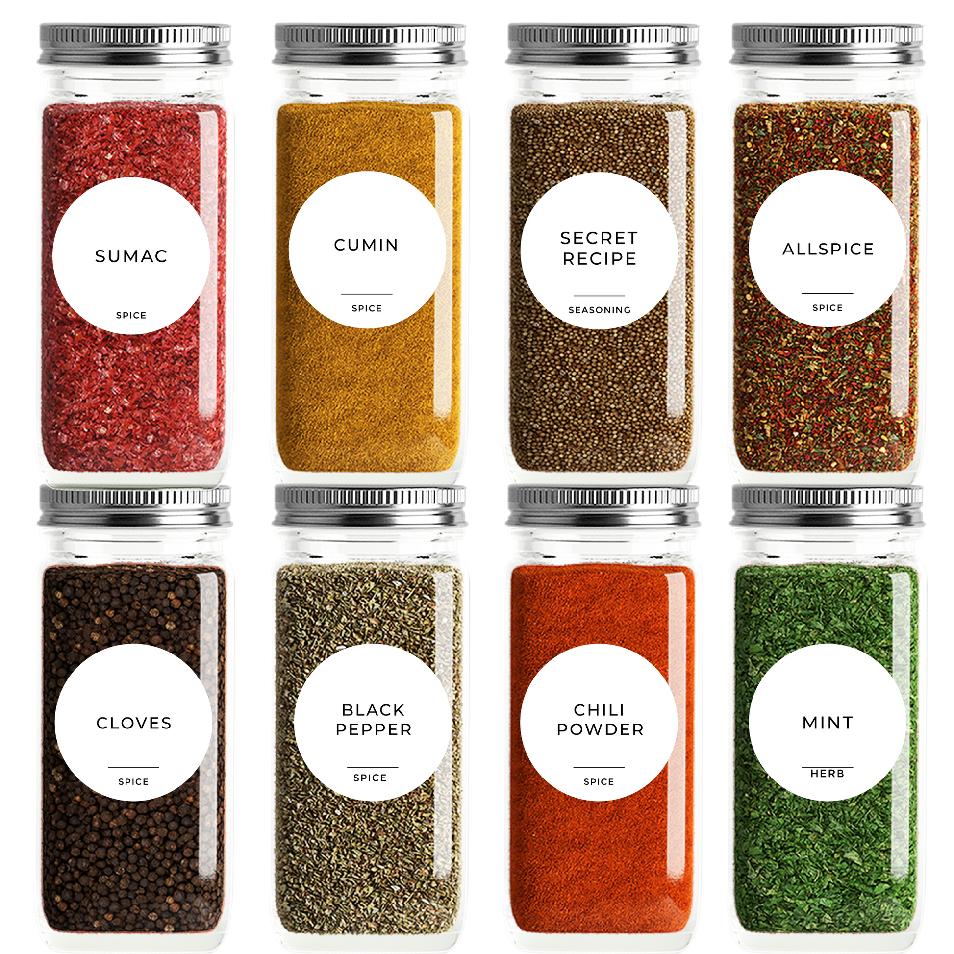 160 round waterproof spice jar labels kitchen organization UAE