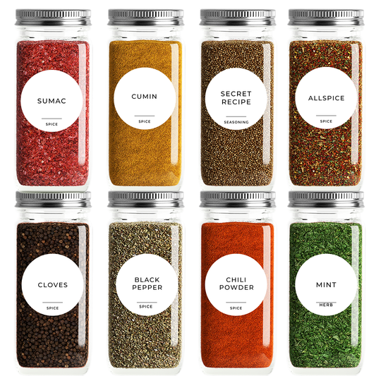 160 round waterproof spice jar labels kitchen organization UAE