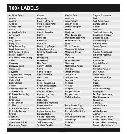 list for square spice jar labels organized kitchen pantry storage jars modern UAE home