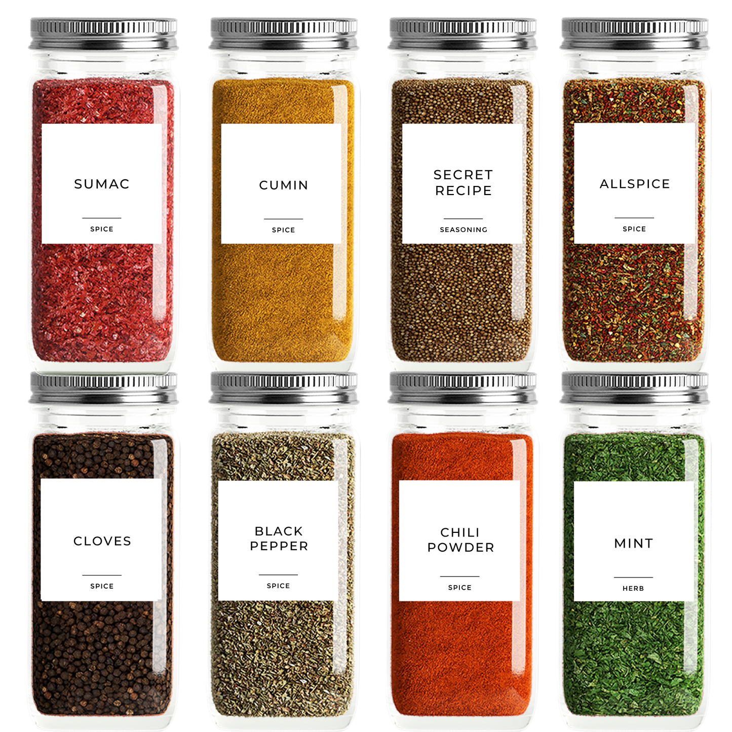 160 square waterproof spice jar labels kitchen organization UAE