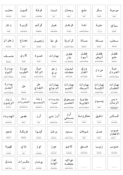 Waterproof 85 Spice Jar Labels - Pantry Organization - Arabic English