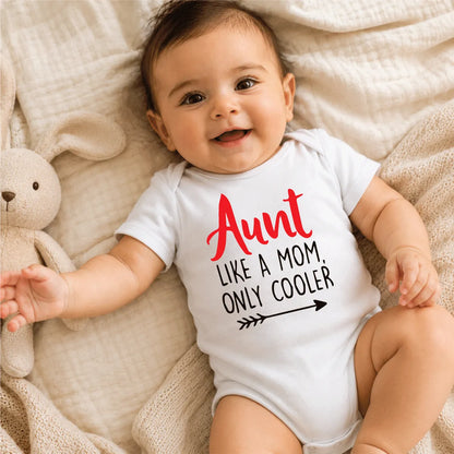 Aunt Like a Mom Only Cooler Baby Onesie Dubai – Funny Newborn Baby Shower Gift for Auntie UAE