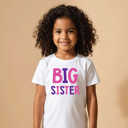 Big Sister Cotton T-Shirt Dubai – Cute Soft Printed Sibling Gift for Girls UAE