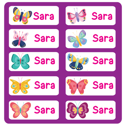 Butterfly school name labels for kids in UAE