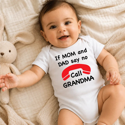 Call Grandma Baby Onesie Dubai – Funny Newborn Gift for Baby Shower UAE