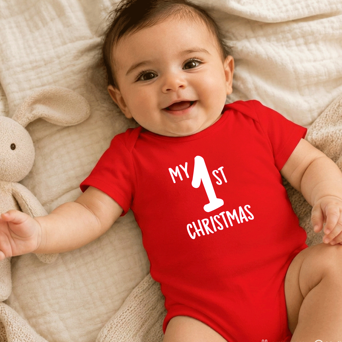 soft cotton My First Christmas baby bodysuit for holiday celebrations UAE