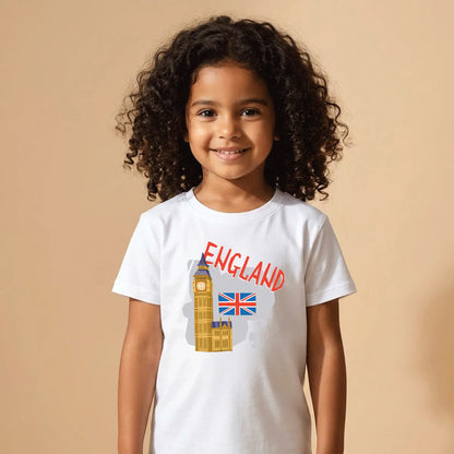 England UK Cotton T-Shirt Dubai – Soft Printed British Expat Pride Gift for Kids & Adults UAE