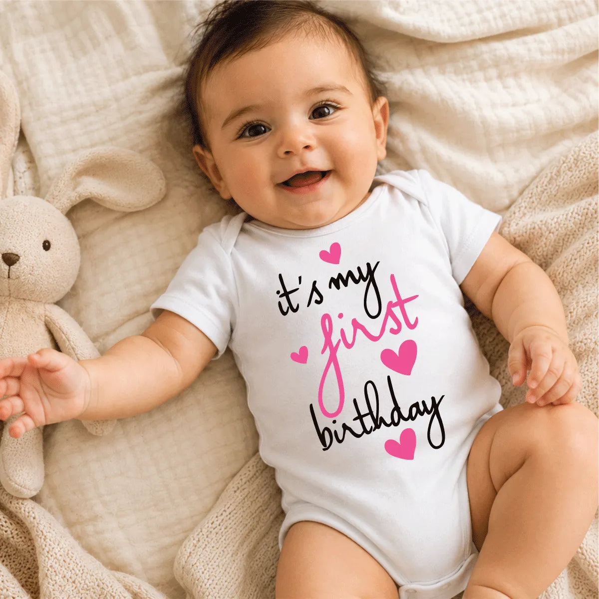 First Birthday Baby Onesie Pink Dubai – Cute Baby Girl 1st Birthday Gift UAE