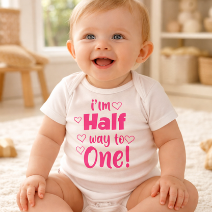 Half Birthday Onesie Pink · بودي عمر 6 أشهر وردي