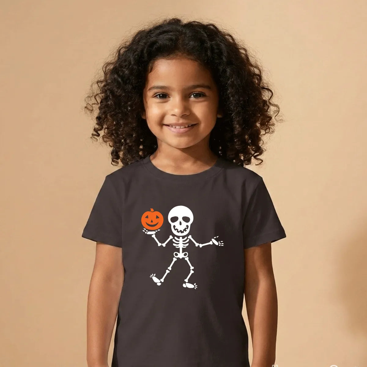 Halloween skeleton and pumpkin cotton t shirt UAE