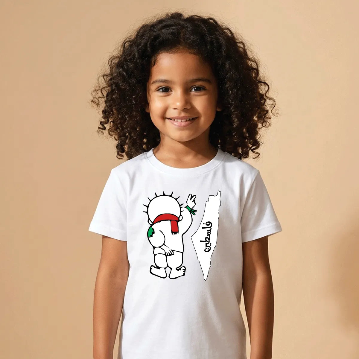 Handala Palestinian Cotton T-Shirt Dubai – Soft Printed Palestinian Symbol Solidarity Gift for Kids & Adults UAE