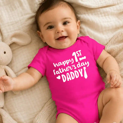 Happy First Father’s Day Pink Baby Onesie UAE – Cute Cotton Bodysuit for Baby Girls