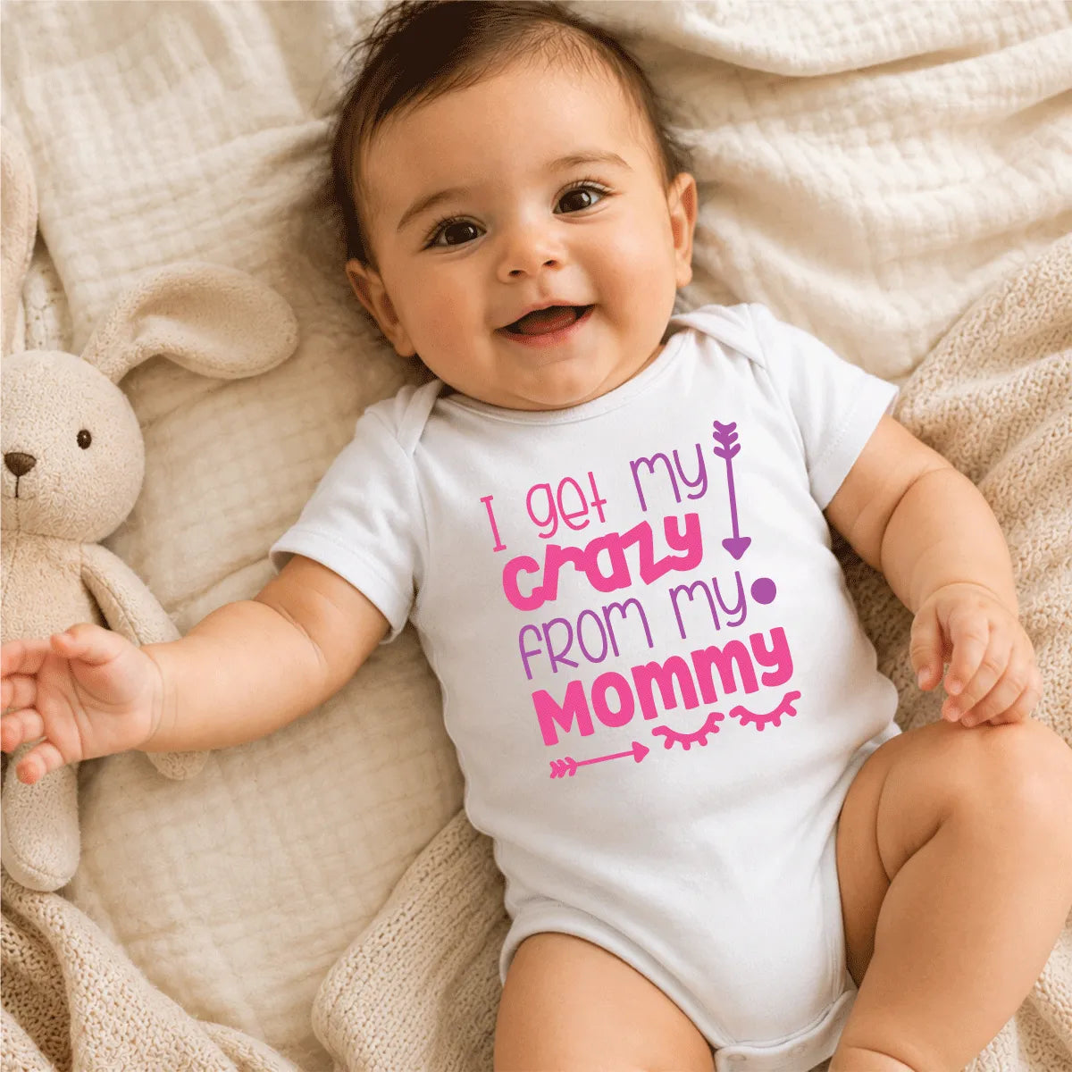 I Got My Crazy From My Mom Baby Onesie Dubai – Funny Newborn Baby Shower Gift for Mum UAE