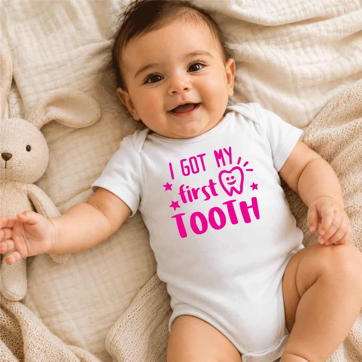 I Got My First Tooth Baby Onesie Dubai – Cute Milestone Newborn Gift for Baby UAE