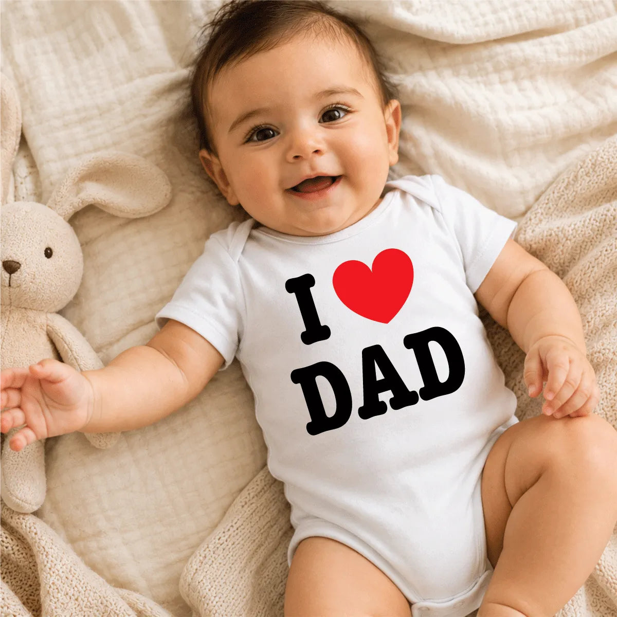 I Love Dad Baby Onesie Dubai – Cute Newborn Baby Shower Gift for Dad Father's Day UAE