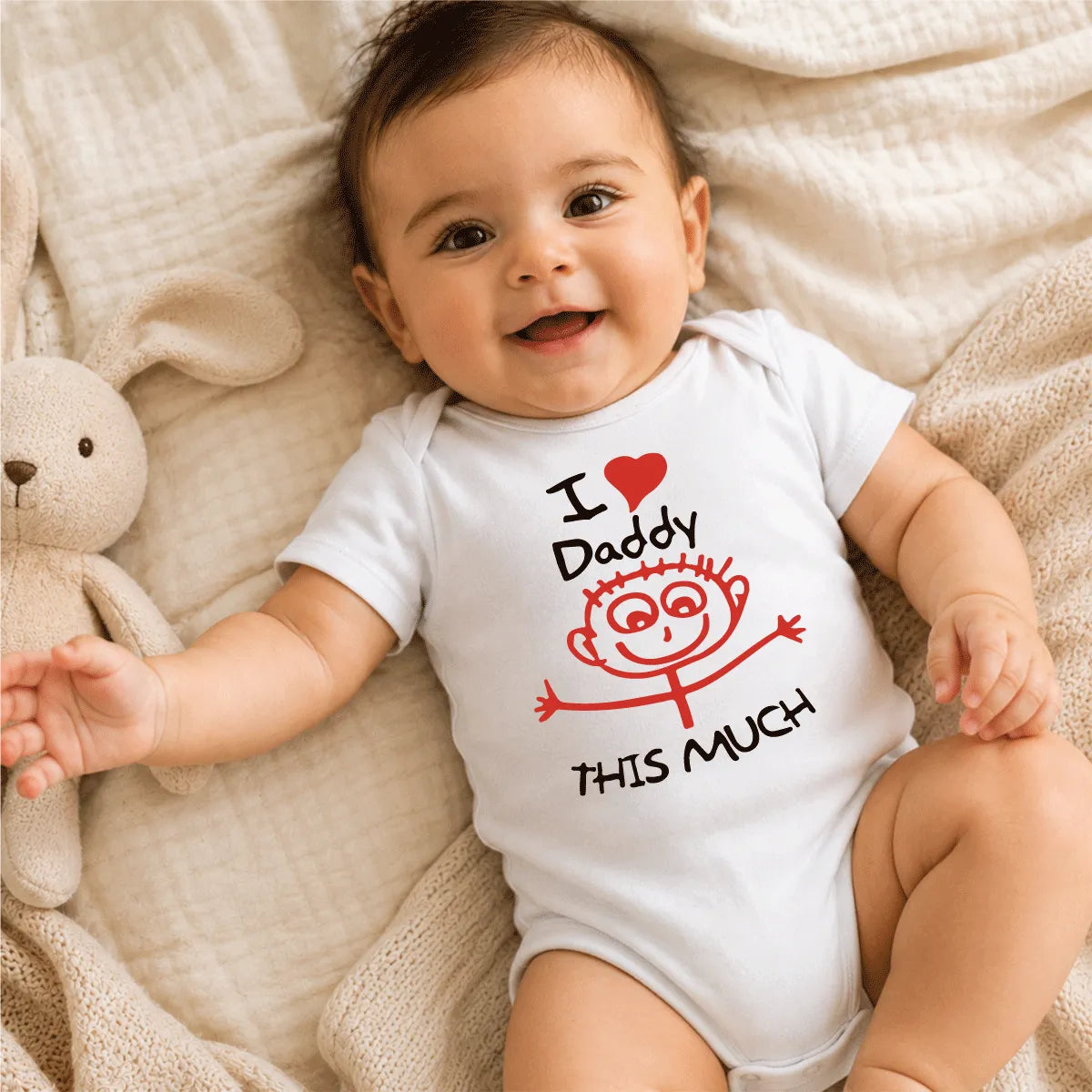I Love Daddy This Much Baby Onesie Dubai – Cute Newborn Baby Shower Gift for Dad UAE