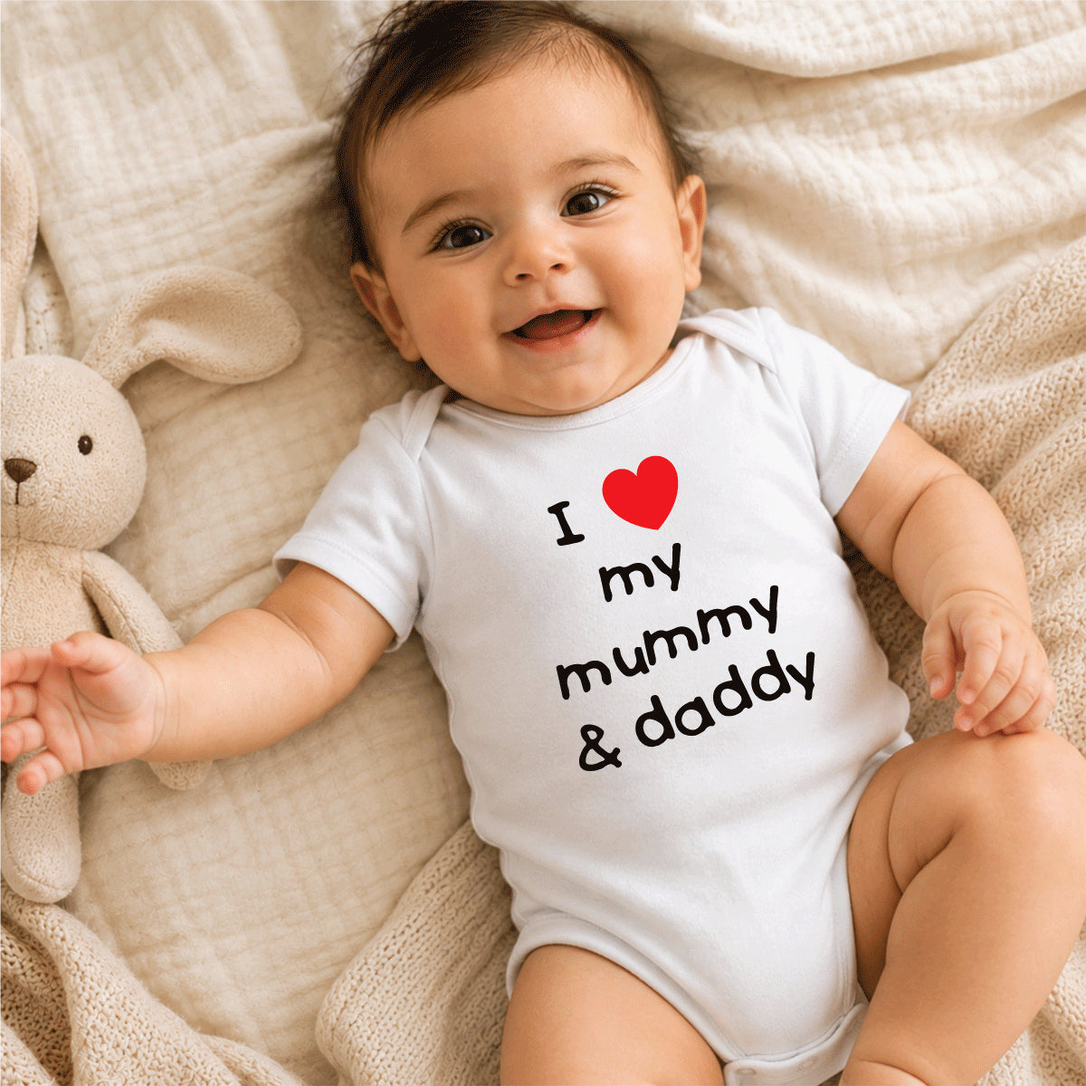 I Love Daddy and Mummy Baby Onesie Dubai – Cute Newborn Baby Shower Gift for Parents UAE