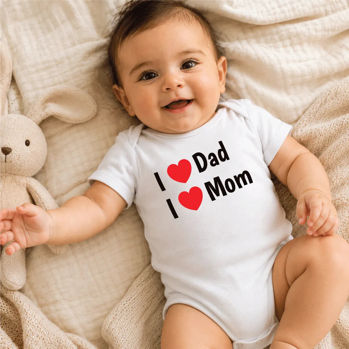 I Love Mom I Love Dad Baby Onesie Dubai – Cute Newborn Baby Shower Gift for Parents UAE