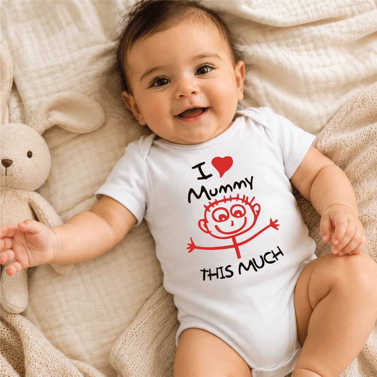 I Love Mommy This Much Baby Onesie Dubai – Cute Newborn Baby Shower Gift for Mum UAE