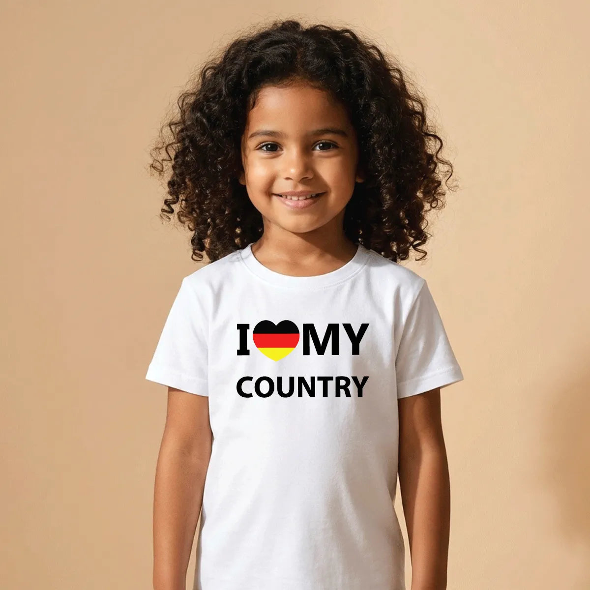 I Love My Country Germany Cotton T-Shirt Dubai – Soft Printed German Expat Pride Gift for Kids & Adults UAE