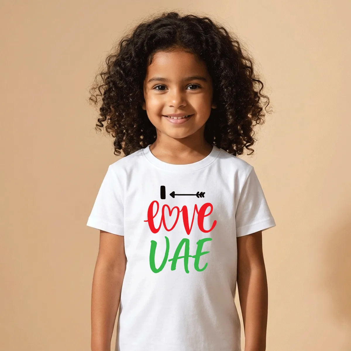 I Love UAE Cotton T-Shirt Dubai – Soft Printed UAE Patriotic Souvenir Gift for Kids & Adults UAE