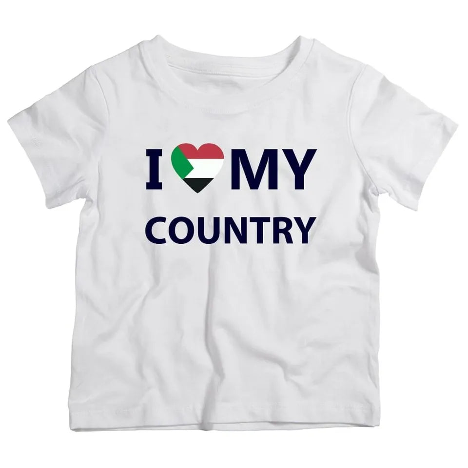 I Love My Country Sudan T-Shirt (5-6 Years) - 73% Discount