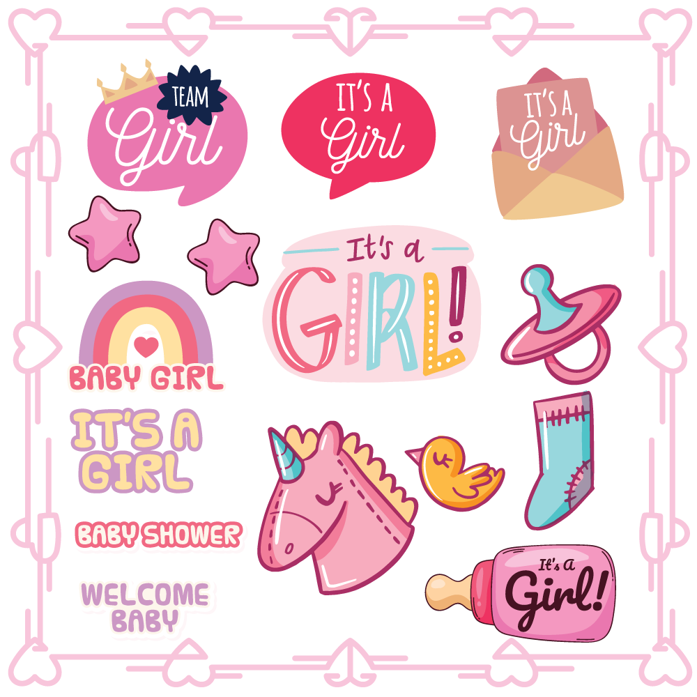  Its a girl - baby shower Stickers