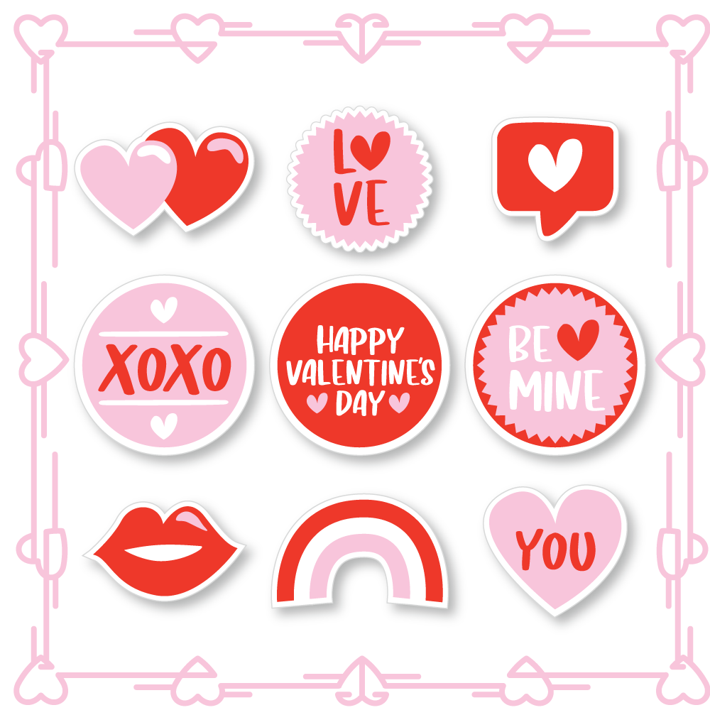 Charming Valentine Stickers: Express your love with delightful and festive designs for a touch of romance