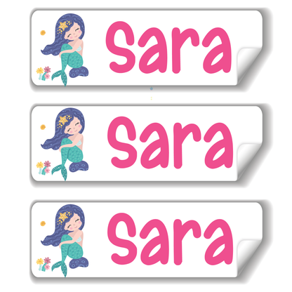 Mermaid school name labels for kids in UAE