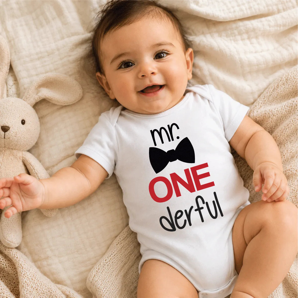 Mr Wonderful First Birthday Onesie Dubai – Cute Baby Boy 1st Birthday Milestone Gift UAE