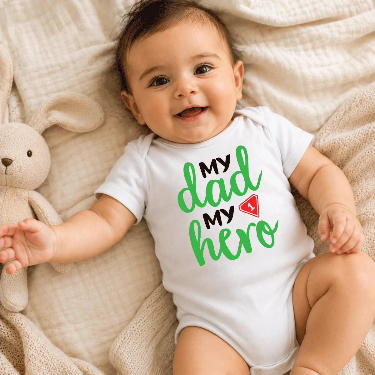 My Dad My Hero Baby Onesie | بودي أطفال بابا بطلي