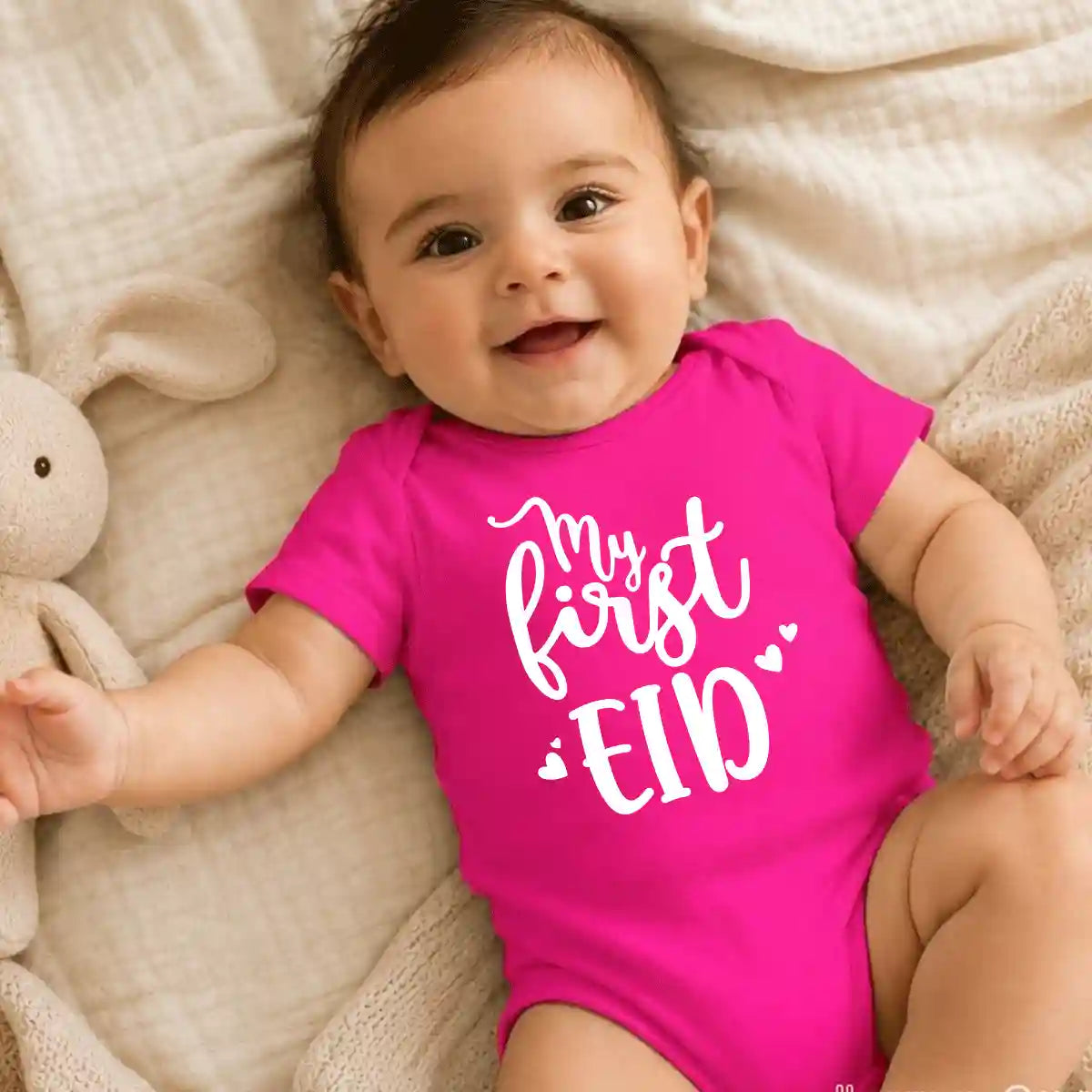 My First Eid Pink Baby Outfit UAE – Cute Cotton Bodysuit for Baby Girls