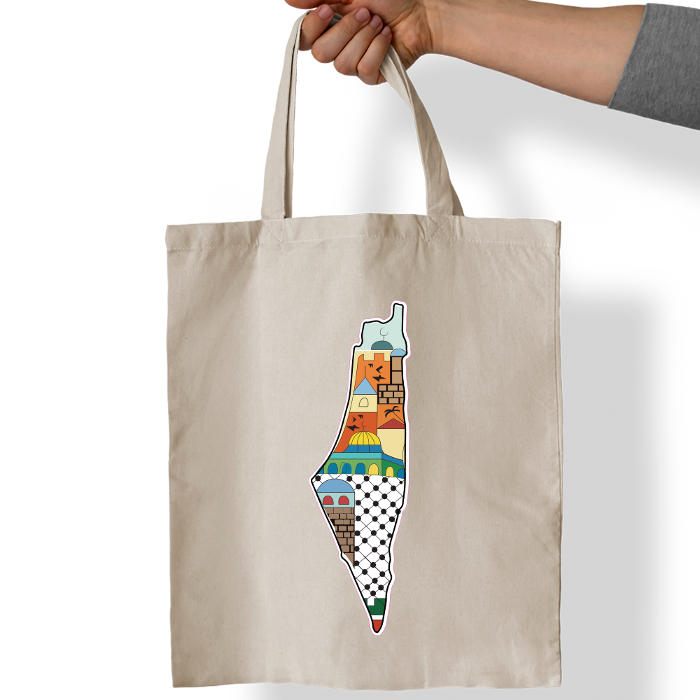 Palestine Colorful Map Tote Bag