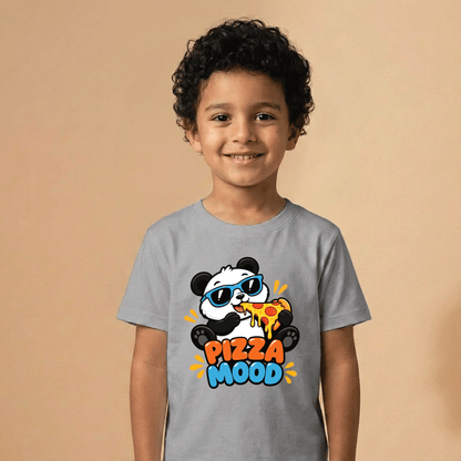 Boy wearing the Pizza Mood kids T-shirt