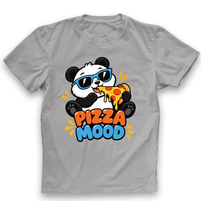 Pizza Mood kids T-shirt grey product mockup