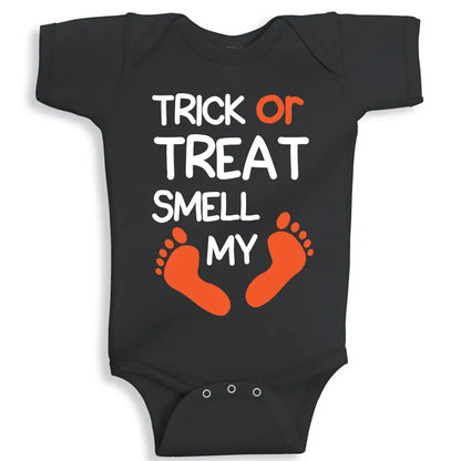 Halloween Trick or Treat baby onesie in soft cotton UAE, cute festive Halloween outfit for newborn and baby photos