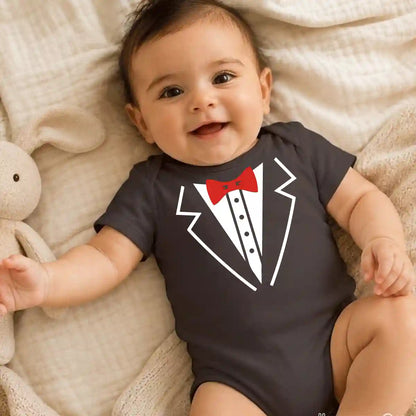 Tuxedo Baby Onesie UAE – Formal Suit Style Cotton Bodysuit for Babies