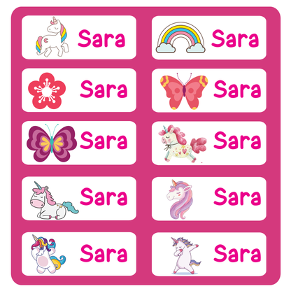 Unicorn school name labels for kids in UAE