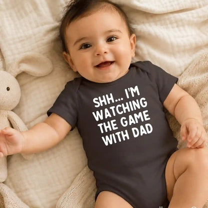 Watching The Game With Dad Baby Onesie UAE – Soft Cotton Bodysuit for Babies