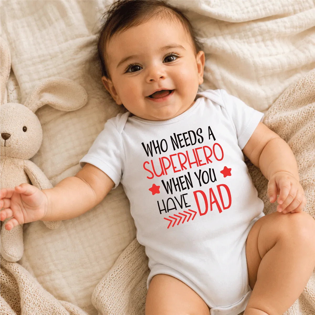 Who Needs a Superhero When You Have Dad Baby Onesie Dubai – Funny Newborn Baby Shower Gift for Dad UAE