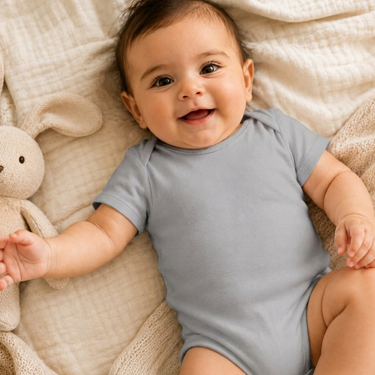 Grey Baby Cotton Onesie UAE – Soft Infant Bodysuit for Everyday Wear