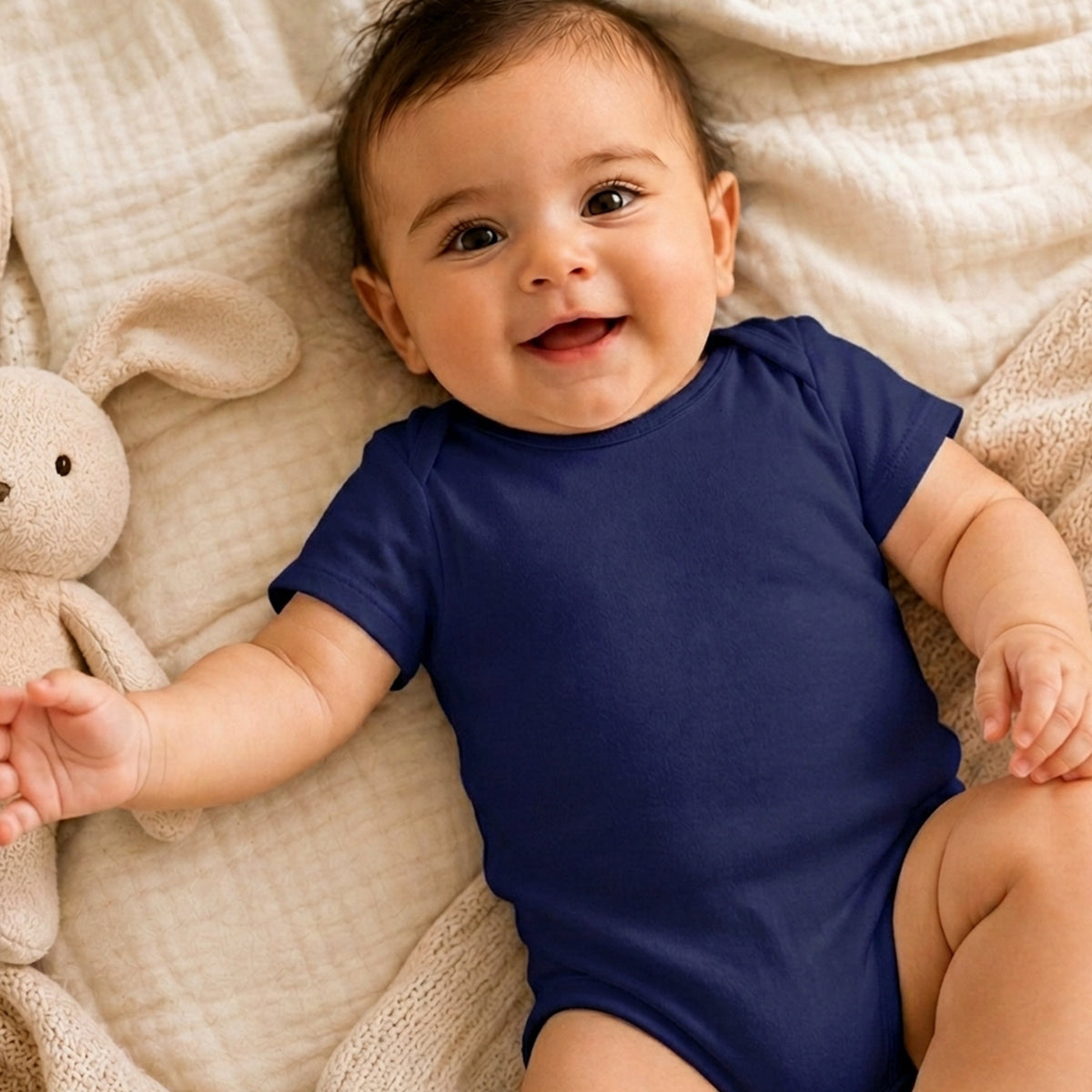 Navy Blue Baby Cotton Onesie UAE – Soft Infant Bodysuit for Everyday Wear