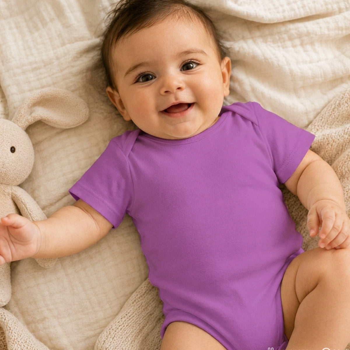 Purple Baby Cotton Onesie UAE – Soft Infant Bodysuit for Everyday Wear