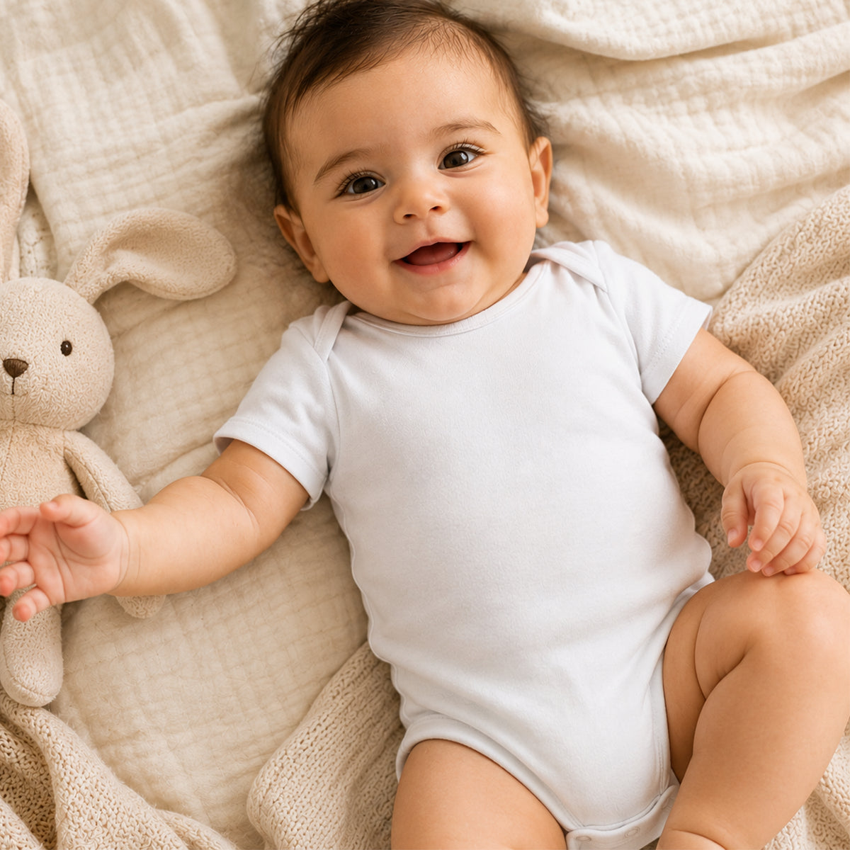 White Baby Cotton Onesie UAE – Soft Infant Bodysuit for Everyday Wear