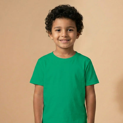 Blank Boys Green Cotton T-Shirt UAE for School and Everyday Wear